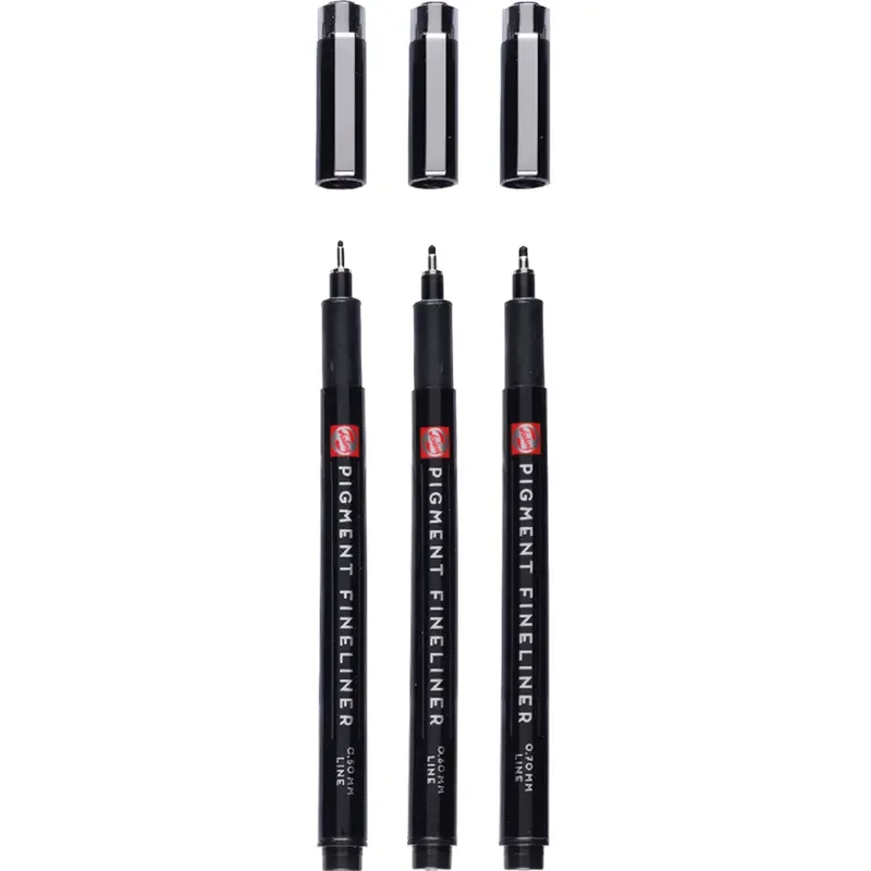 Cienkopisy Talens Pigment Fineliner zestaw 3 szt. Bold - 02, 10, 12 02