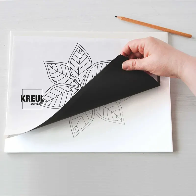 Grafitowy papier do kopiowania na szkło, porcelanę, metal Kreul A4 10 ark. 02