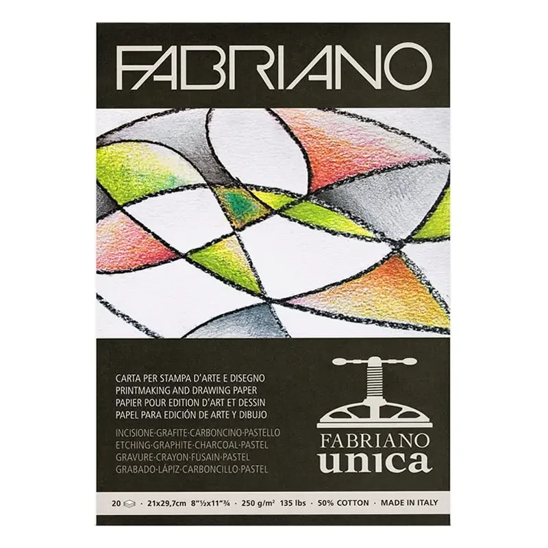 Blok do grafiki warsztatowej Fabriano Unica Bianco - A4, 250 g, 20 ark. 01
