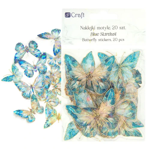 Naklejki przezroczyste PET dpCraft 20 szt. blue stardust