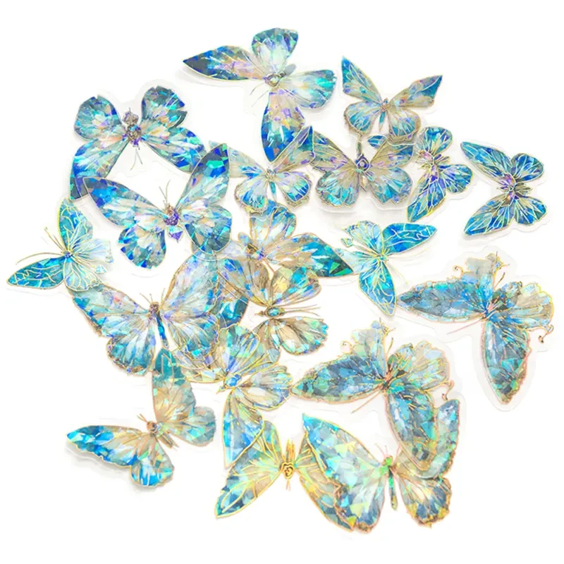 Naklejki przezroczyste PET dpCraft 20 szt. blue stardust 02