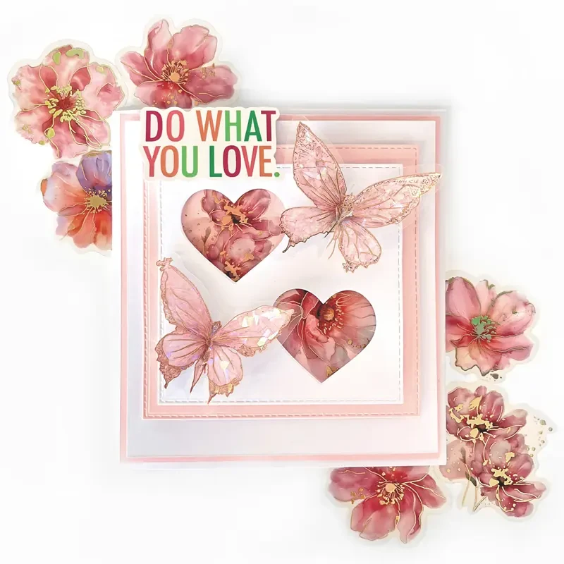 Naklejki przezroczyste PET dpCraft 20 szt. Crystal Pink 03