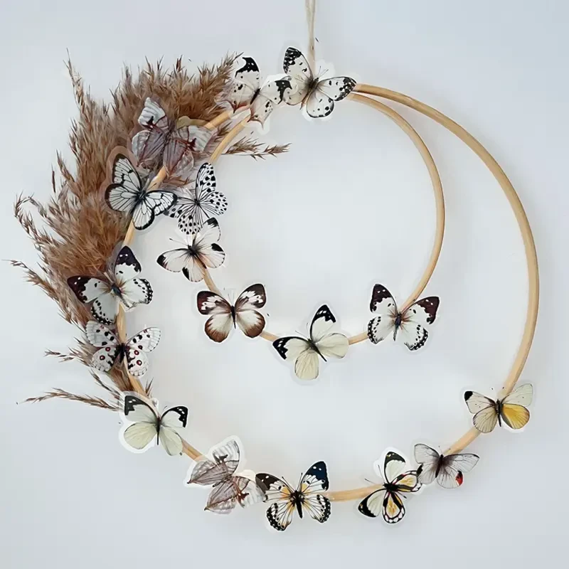 Naklejki przezroczyste PET dpCraft 40 szt. motyle Black & White 03