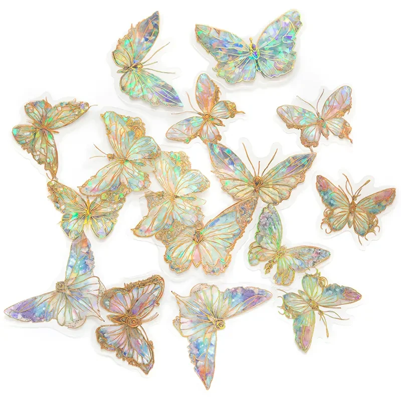 Naklejki przezroczyste błyszczące PET dpCraft 40 szt. motyle moonstone 02