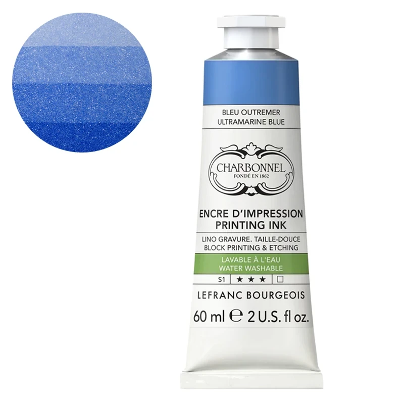 Farba graficzna zmywalna wodą Charbonnel 60 ml S1 - Ultramarine blue 043 01