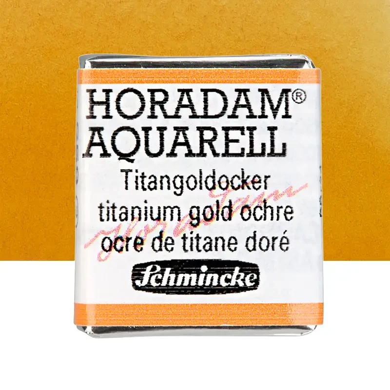 Farba akwarelowa Schmincke Horadam Aquarell półkostka - 659 Titanium gold ochre 01
