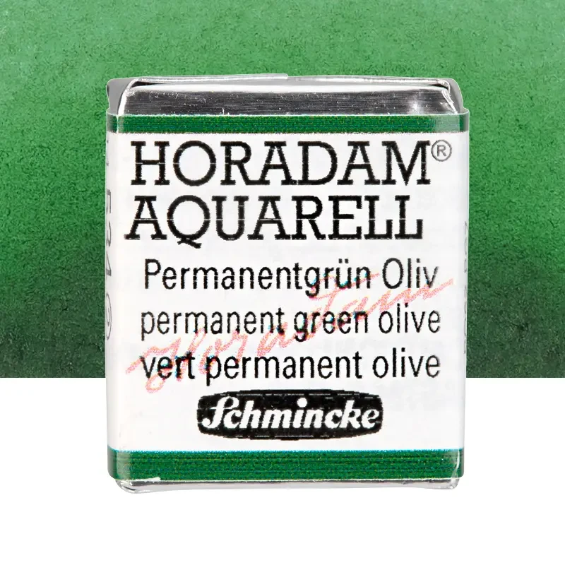 Farba akwarelowa Schmincke Horadam Aquarell półkostka - 534 Permanent green olive 01