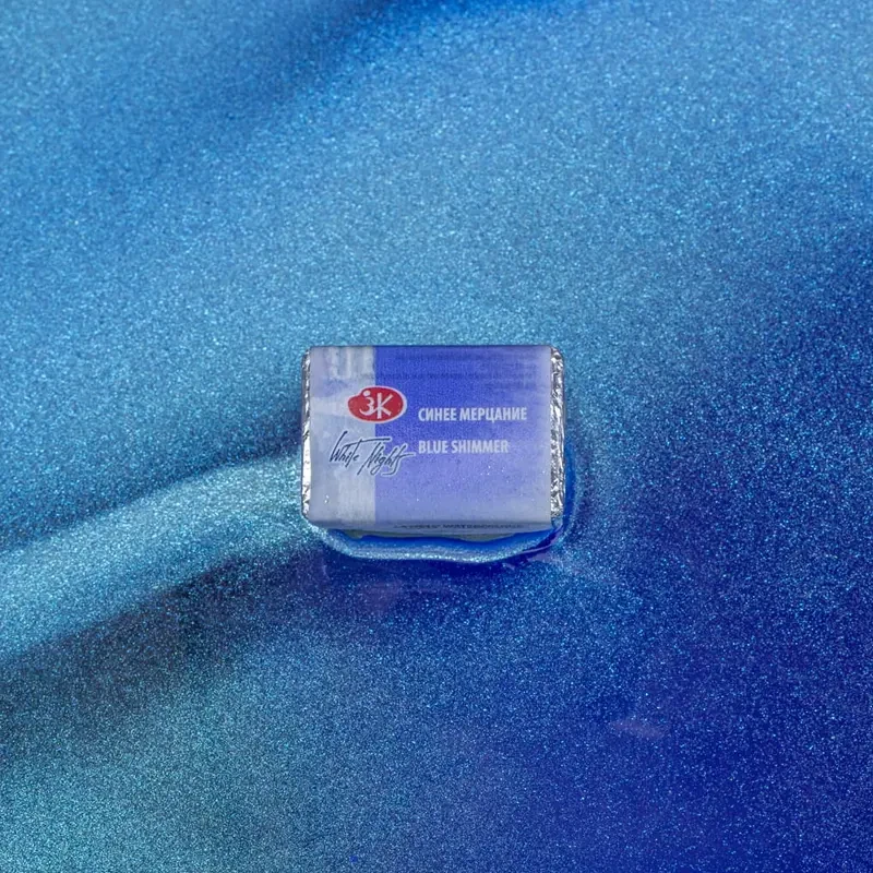 Farba akwarelowa Białe Noce kostka - 989 Blue Shimmer 02
