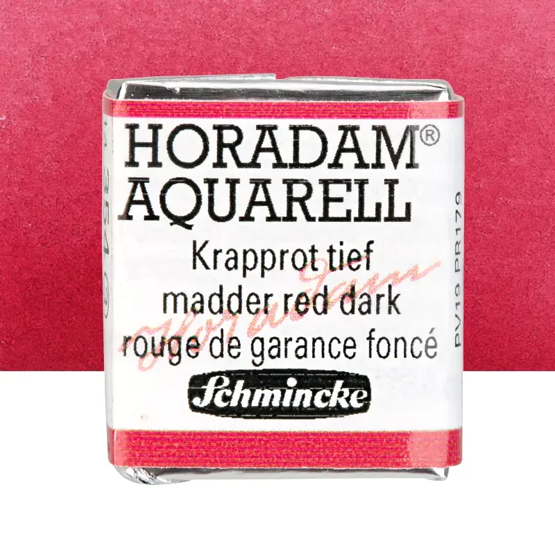 Farba akwarelowa Schmincke Horadam Aquarell półkostka - 354 Madder red dark 01