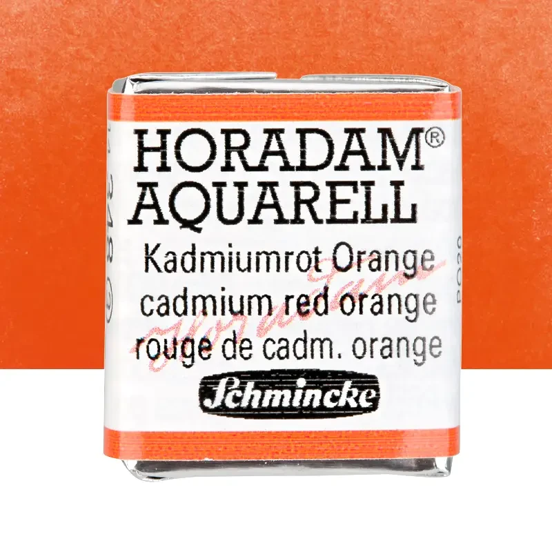 Farba akwarelowa Schmincke Horadam Aquarell półkostka - 348 Cadmium red orange 01