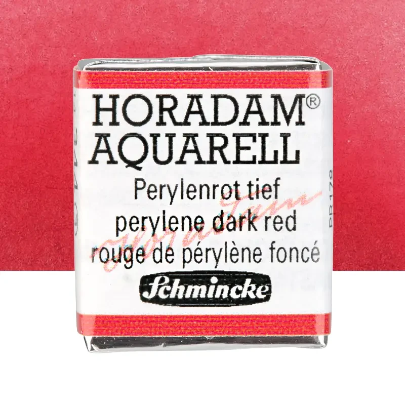 Farba akwarelowa Schmincke Horadam Aquarell półkostka - 344 Perylene dark red 01