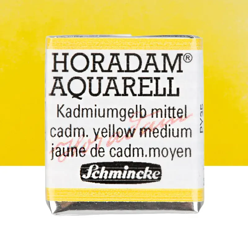 Farba akwarelowa Schmincke Horadam Aquarell półkostka - 225 Cadmium yellow medium 01