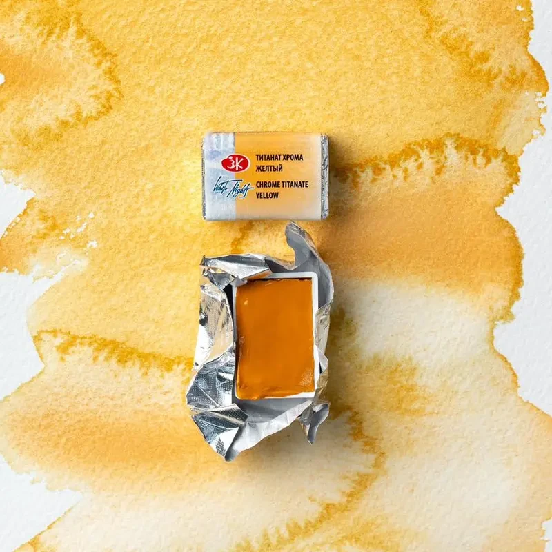 Farba akwarelowa Białe Noce kostka - 274 Chrome Titanate Yellow 02
