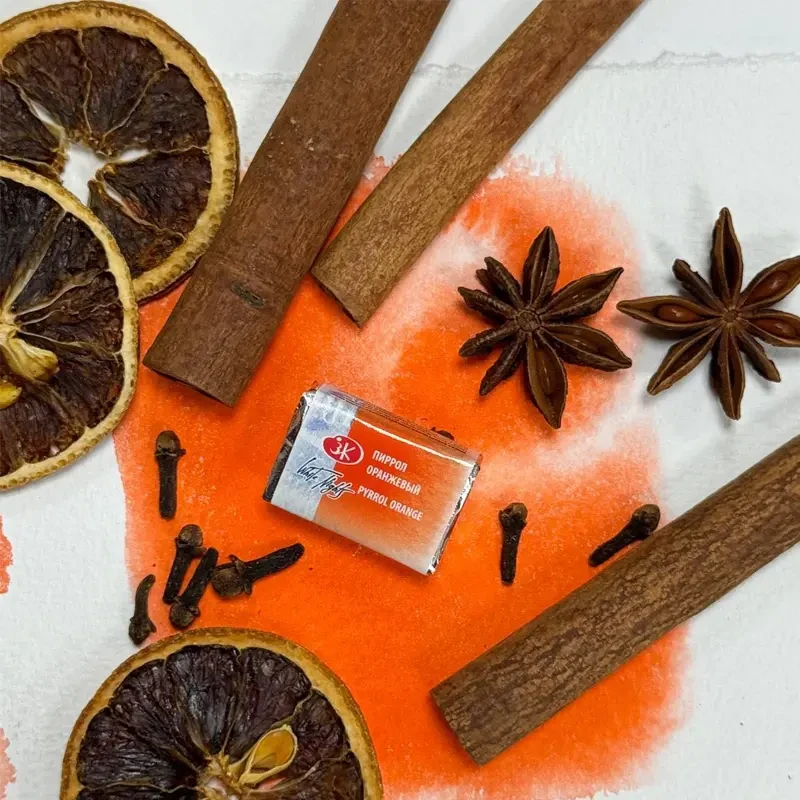 Farba akwarelowa Białe Noce kostka - 399 Pyrrol Orange 03