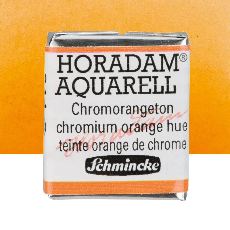 Farba akwarelowa Schmincke Horadam Aquarell półkostka - 214 Chromium orange hue 01