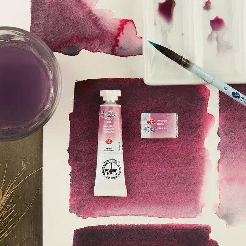 Farba akwarelowa Białe Noce kostka - 398 Purple Mist 06