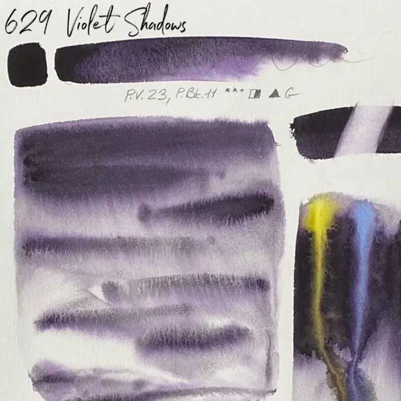 Farba akwarelowa Białe Noce kostka - 629 Violet Shadows 04