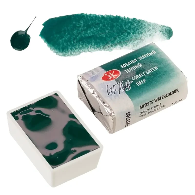 Farba akwarelowa Białe Noce kostka - 705 Cobalt Green Deep 01