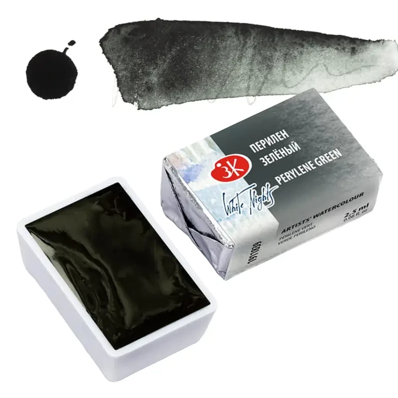 Farba akwarelowa Białe Noce kostka - 839 Perylene Green 01