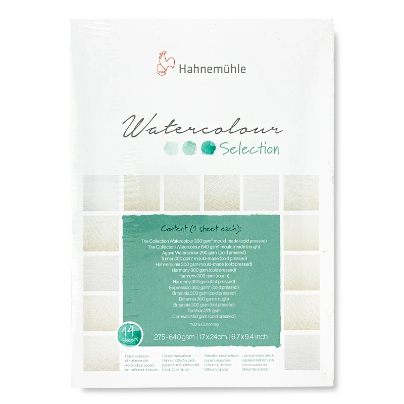 Blok do akwareli Watercolour Selection 275-640 g, Hahnemuhle - 17 x 24cm, 14 ark. 01