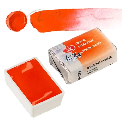 Farba akwarelowa Białe Noce kostka - 399 Pyrrol Orange