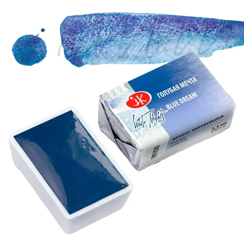 Farba akwarelowa Białe Noce kostka - 570 Blue Dream 01