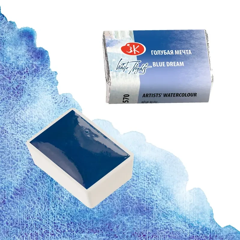 Farba akwarelowa Białe Noce kostka - 570 Blue Dream 04