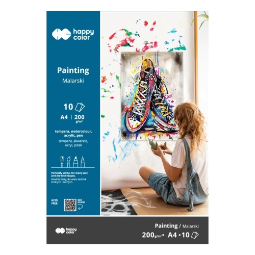 Blok do malowania Happy Color Młody Artysta - A4, 200 g, 10 ark.