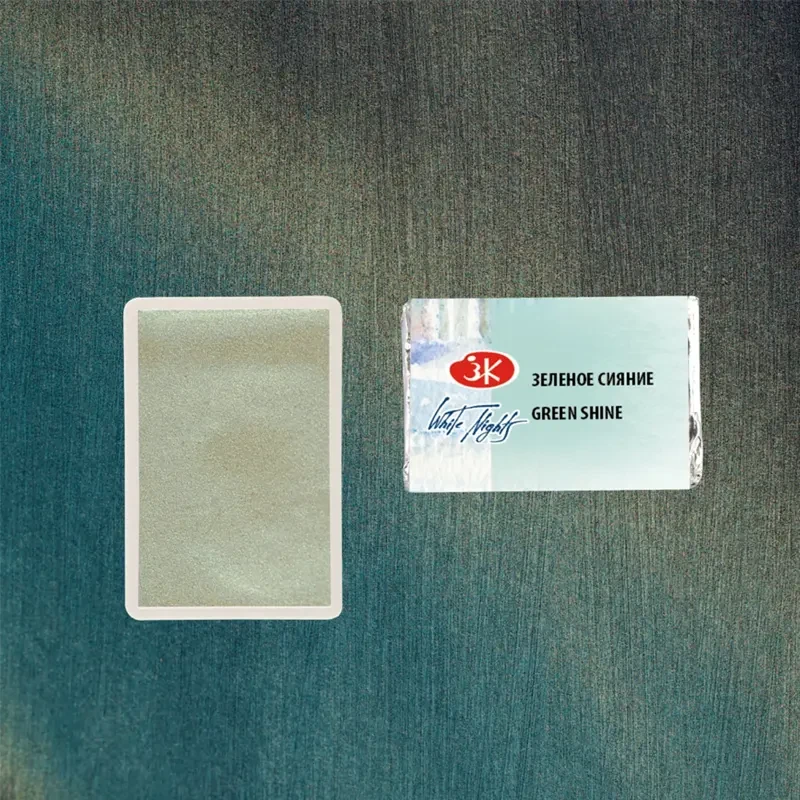 Farba akwarelowa Białe Noce kostka - 999 Green Shine 02