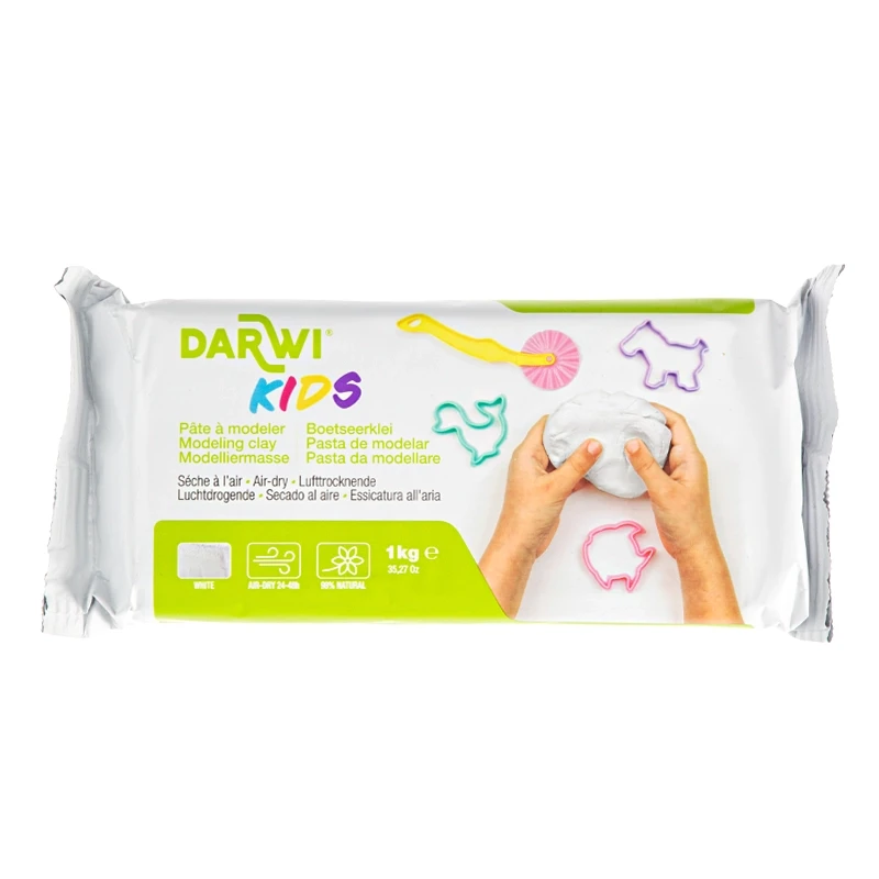 Glina samoutwardzalna dla dzieci Darwi biała 1 kg 01