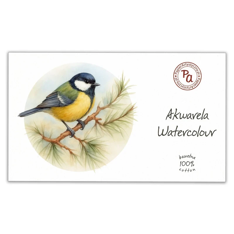 Blok do akwareli Papier Artystyczny Sikorka 100% bawełny - 15 x 25 cm, 300 g, 15 ark. 02