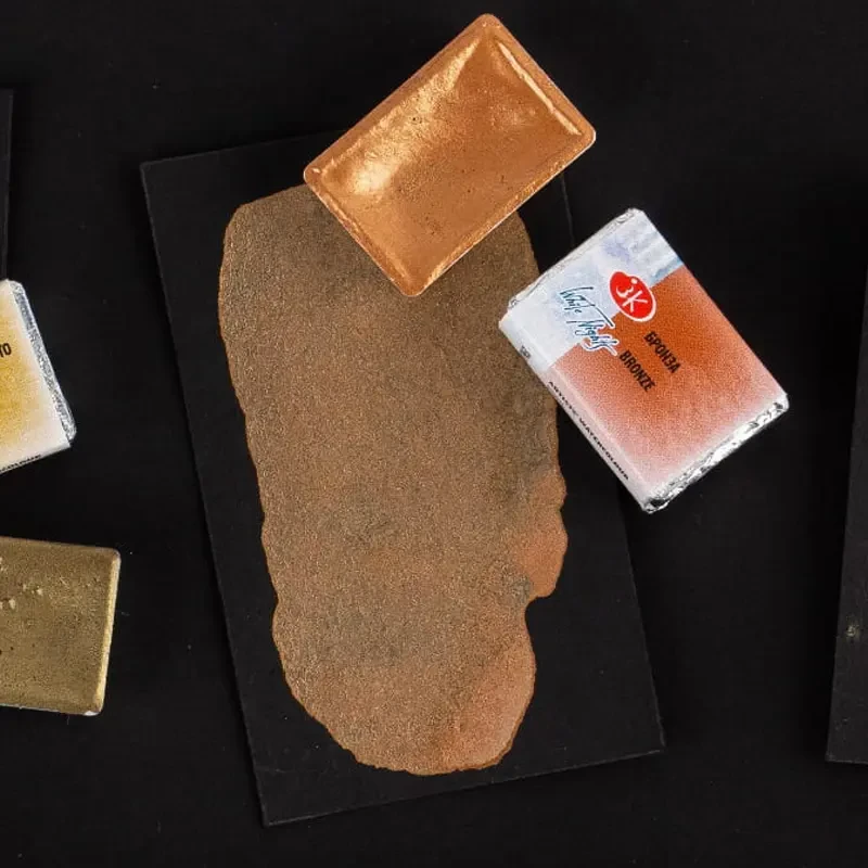 Farba akwarelowa Białe Noce kostka - 963 Bronze 02