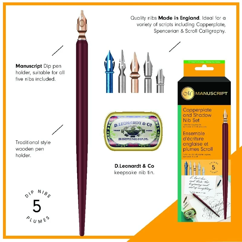 Zestaw do kaligrafii Manuscript - Copperplate & Shadow Nibs Leonardt 03