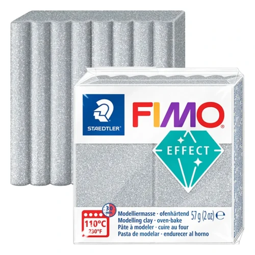Modelina Fimo Effect Glitter Staedtler 57 g - 812 Srebrny brokatowy