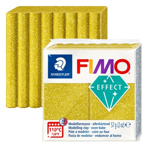 Modelina Fimo Effect Glitter Staedtler 57 g - 112 Złoty brokatowy 