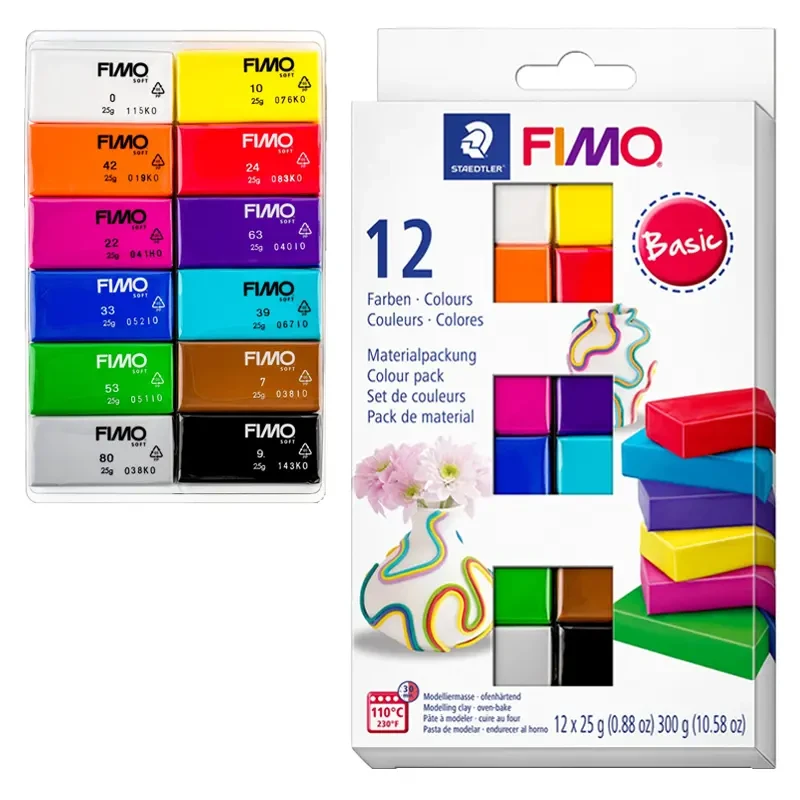 Modelina Fimo Soft zestaw 12 x 25 g - Basic 01