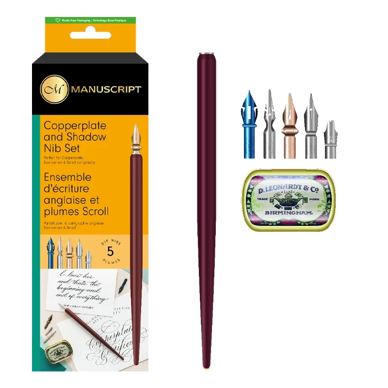 Zestaw do kaligrafii Manuscript - Copperplate & Shadow Nibs Leonardt