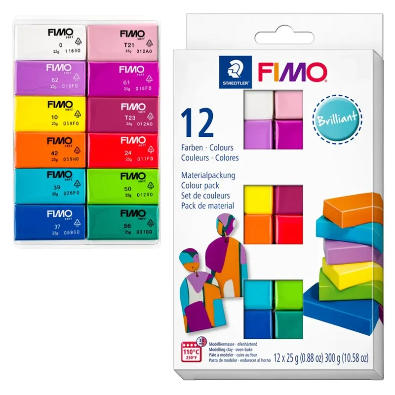Modelina Fimo Soft zestaw 12 x 25 g - Brilliant 01
