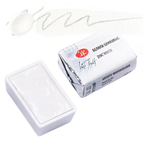 Farba akwarelowa Białe Noce kostka - 100 Zinc White