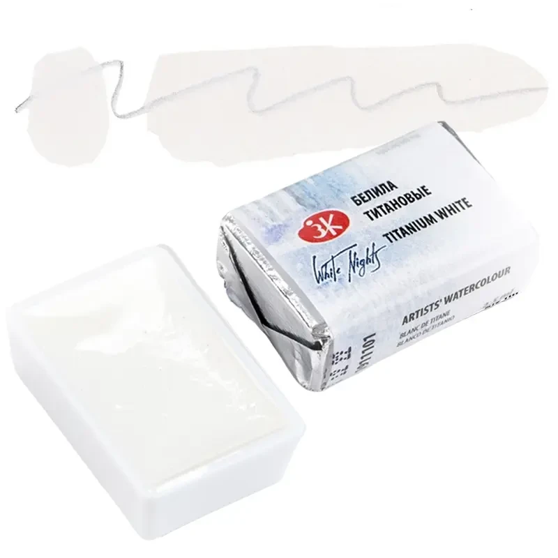Farba akwarelowa Białe Noce kostka - 101 Titanium White 01