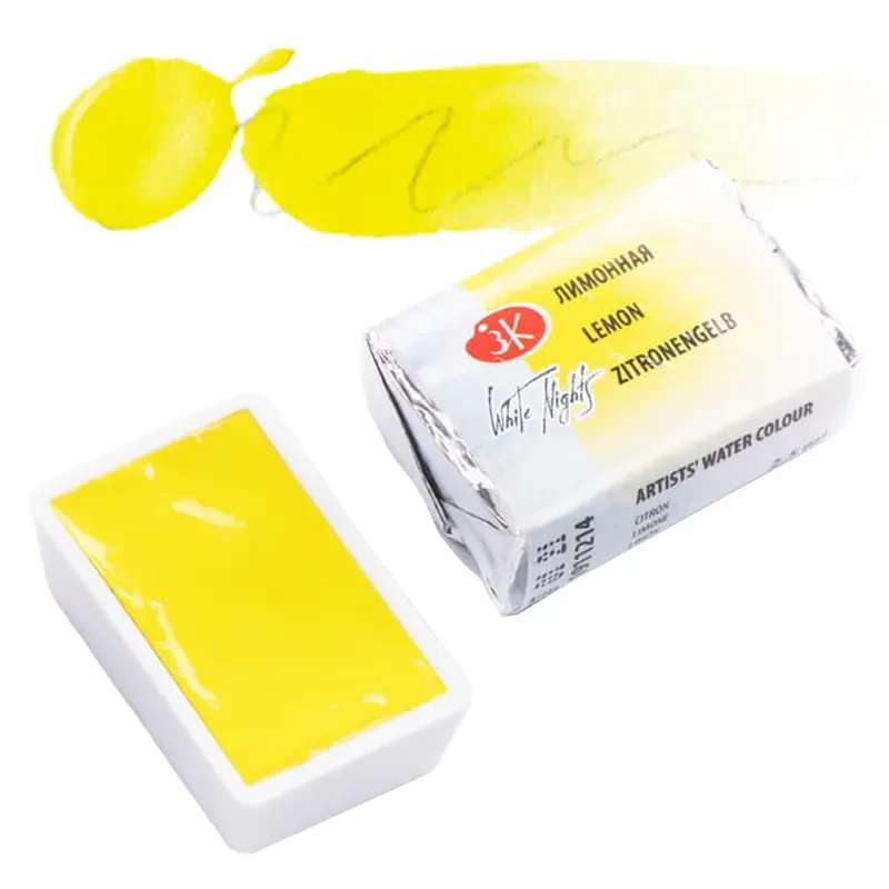Farba akwarelowa Białe Noce kostka - 214 Lemon 01