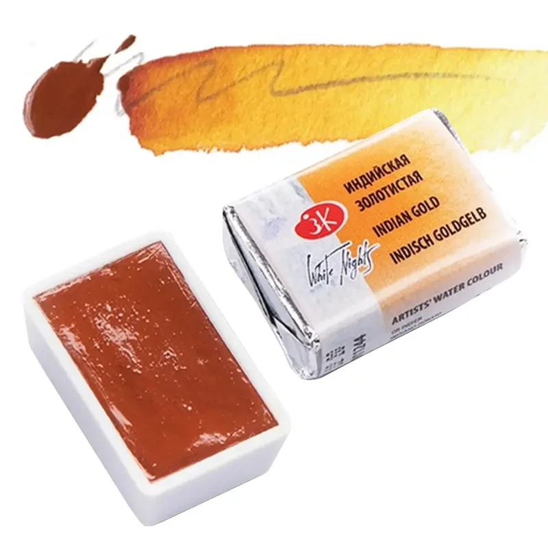 Farba akwarelowa Białe Noce kostka - 244 Indian Gold 01