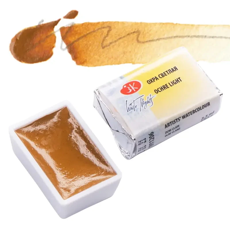 Farba akwarelowa Białe Noce kostka - 206 Ochre Light 01