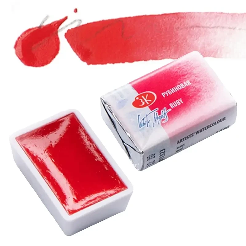 Farba akwarelowa Białe Noce kostka - 323 Ruby 01