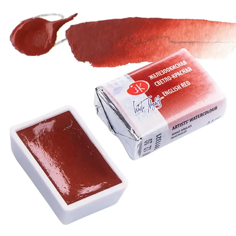 Farba akwarelowa Białe Noce kostka - 321 English Red 01