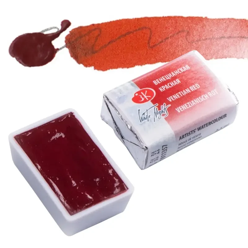 Farba akwarelowa Białe Noce kostka - 357 Venetian Red 01