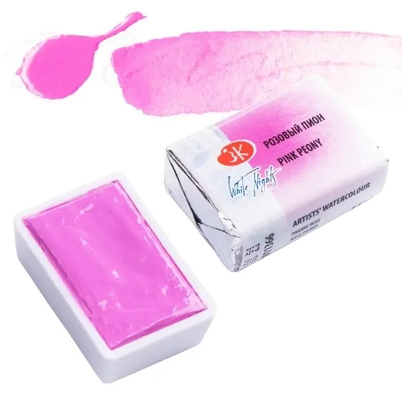 Farba akwarelowa Białe Noce kostka - 366 Pink Peony 01