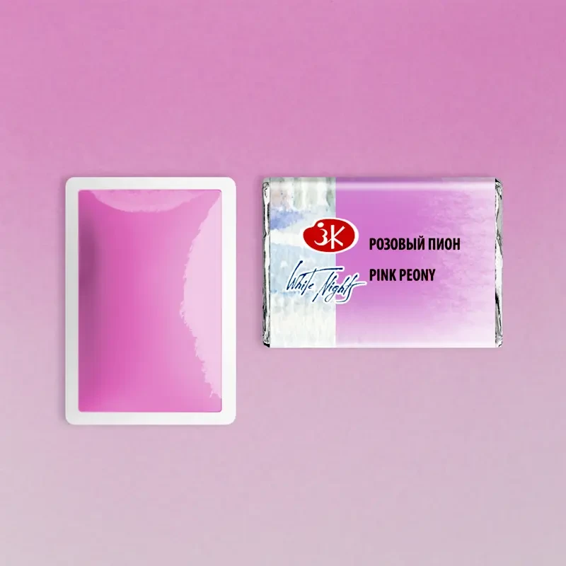 Farba akwarelowa Białe Noce kostka - 366 Pink Peony 02