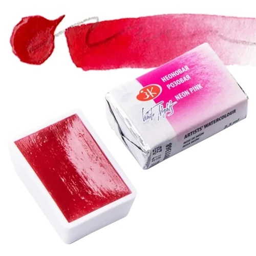 Farba akwarelowa Białe Noce kostka - 368 Neon Pink