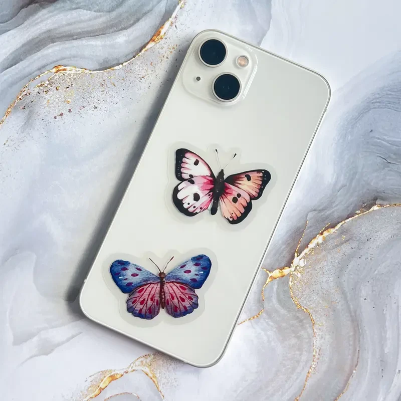 Naklejki przezroczyste PET dpCraft 40 szt. motyle wielokolorowe 03